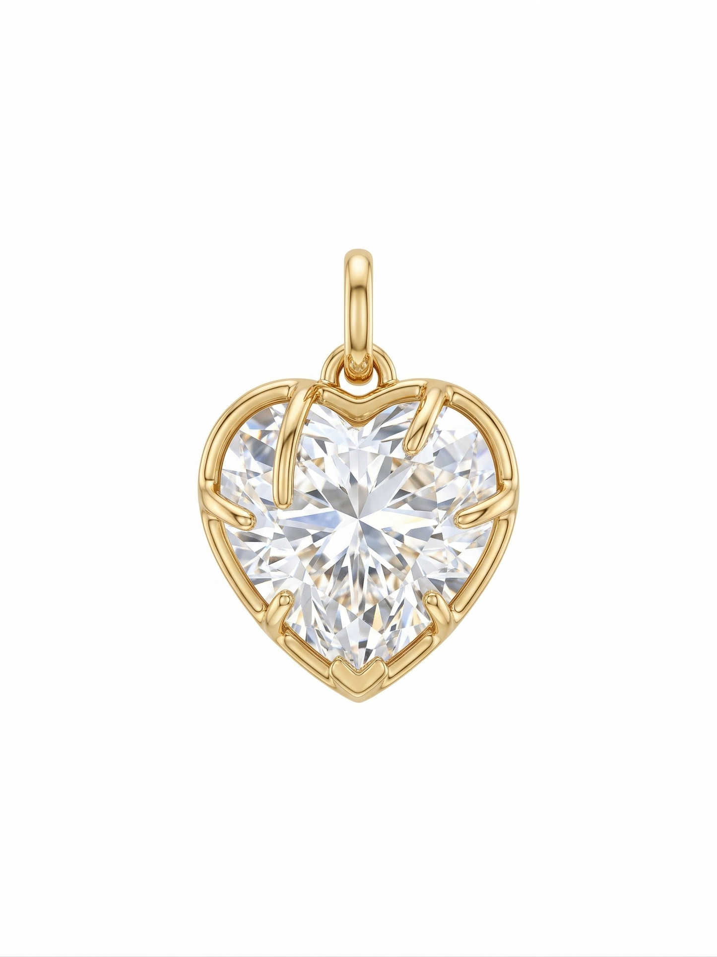 Dije corazón de diamante "Eternal Radiance" con montura envolvente en dorado