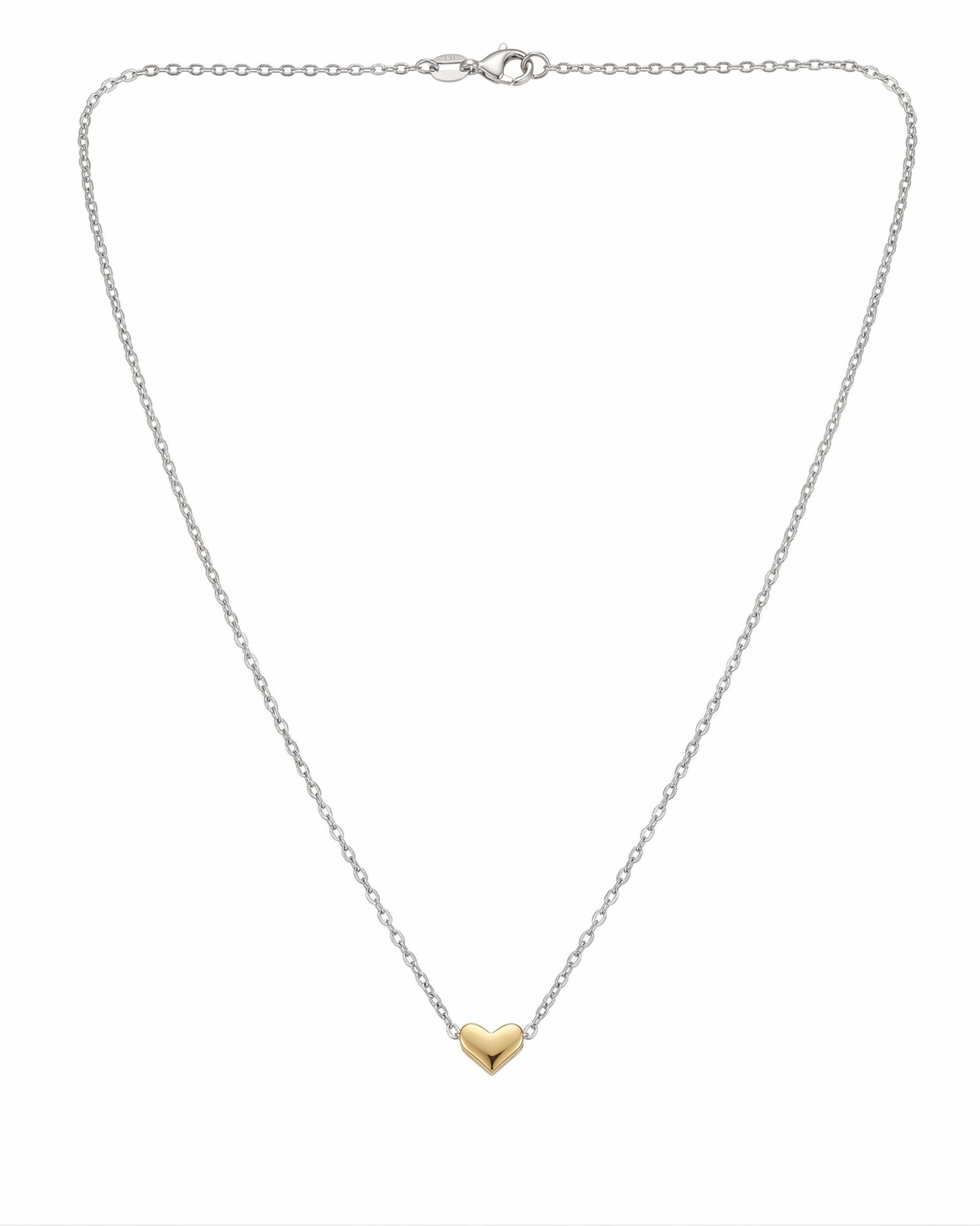 Collar de mini corazón dorado con acabado espejo