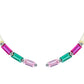 Aretes trepadores con cristales multicolor en plata
