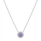 Collar de plata con cristal central amatista y halo brillante