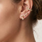 Aretes trepadores de estrellas con dije colgante en oro rosa