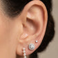 Broqueles de circonia central con halo de micro-pavé en plata