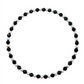 Pulsera de esferas plateadas y cristales facetados en negro