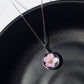 Collar con cristal y flor color plateado