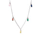 Collar con circonias de colores color plateado