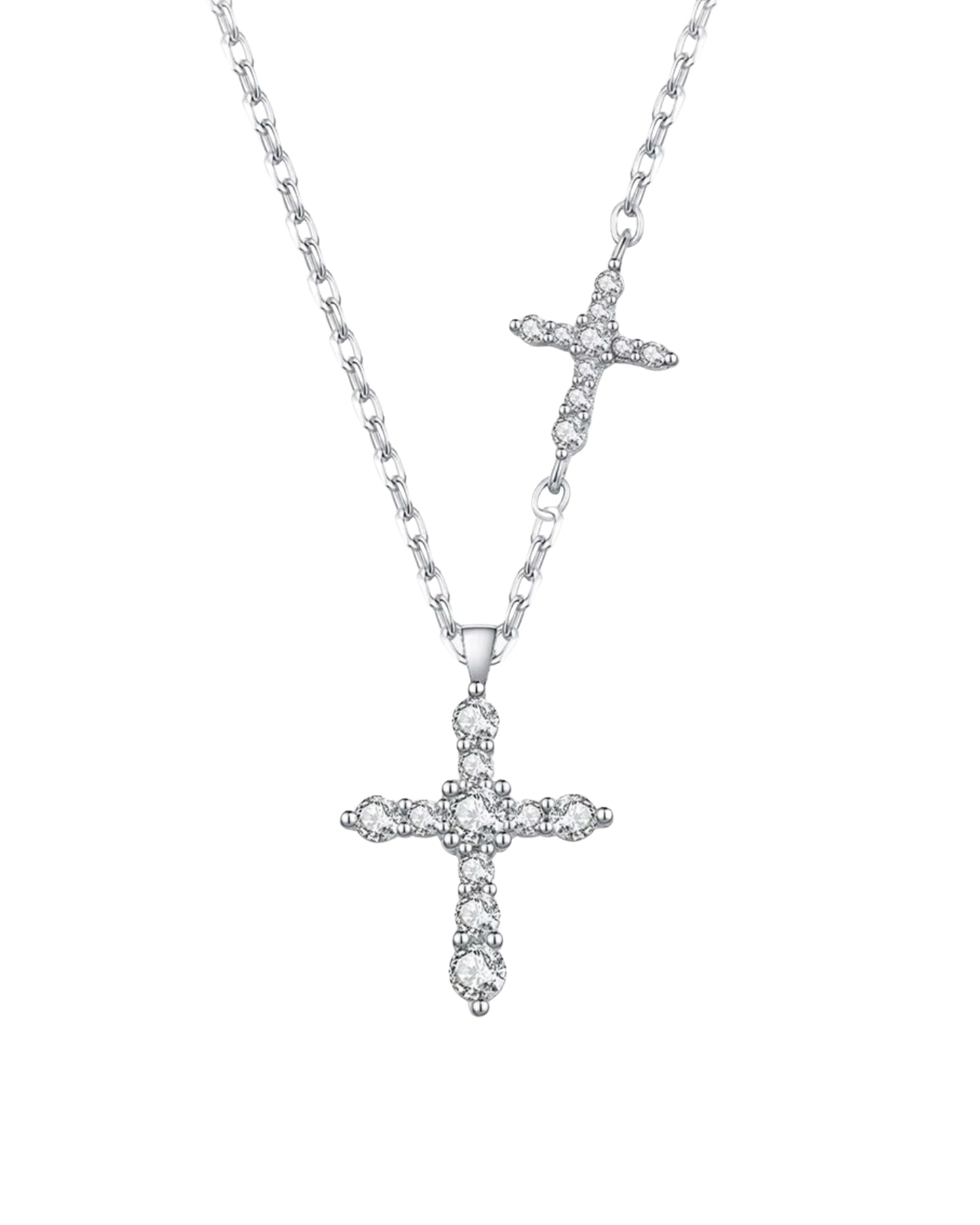 Collar de Cadena con Dije de Cruz Doble