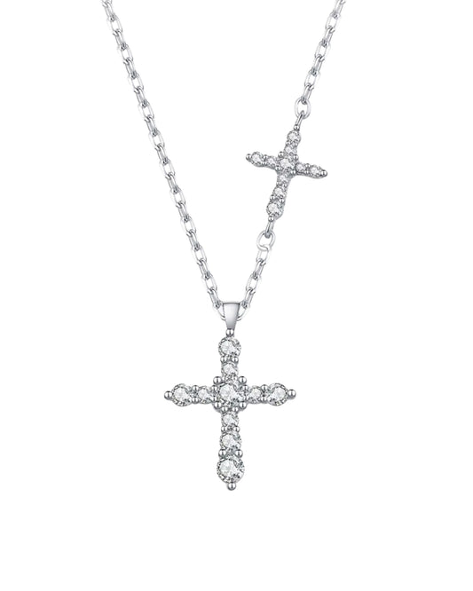 Collar de Cadena con Dije de Cruz Doble