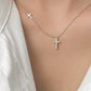 Collar de Doble Cruz con Circonias