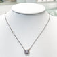 Collar de halo cuadrado con cristal central y pavé