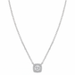 Collar de halo cuadrado con cristal central y pavé