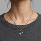 Collar de ojo turco y silueta mística en plata