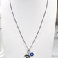 Collar de ojo turco y silueta mística en plata