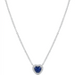 Collar de corazón en ópalo azul con halo de cristales