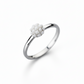 Anillo ajustable con perlas color plateado