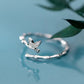 Anillo ajustable con mariposa color plateado