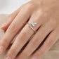Anillo ajustable con mariposa color plateado