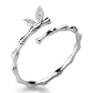 Anillo ajustable con mariposa color plateado