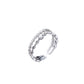 Anillo doble ajustable color plateado