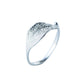 Anillo ajustable con diseño de hoja color plateado