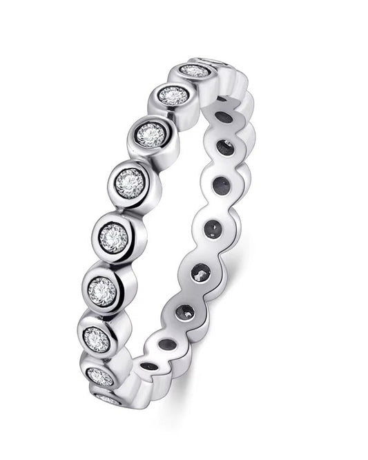 Anillo de Circonias Estilo Burbuja