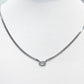 Collar de cadena barbada con cristal ovalado en plata