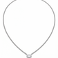 Collar de cadena barbada con cristal ovalado en plata