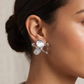 Aretes Diseño de Flor en Plateado