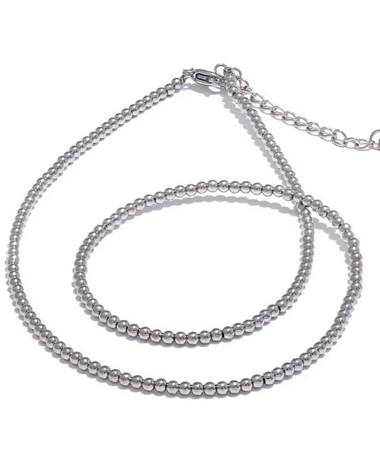 Collar Esferas Plateadas