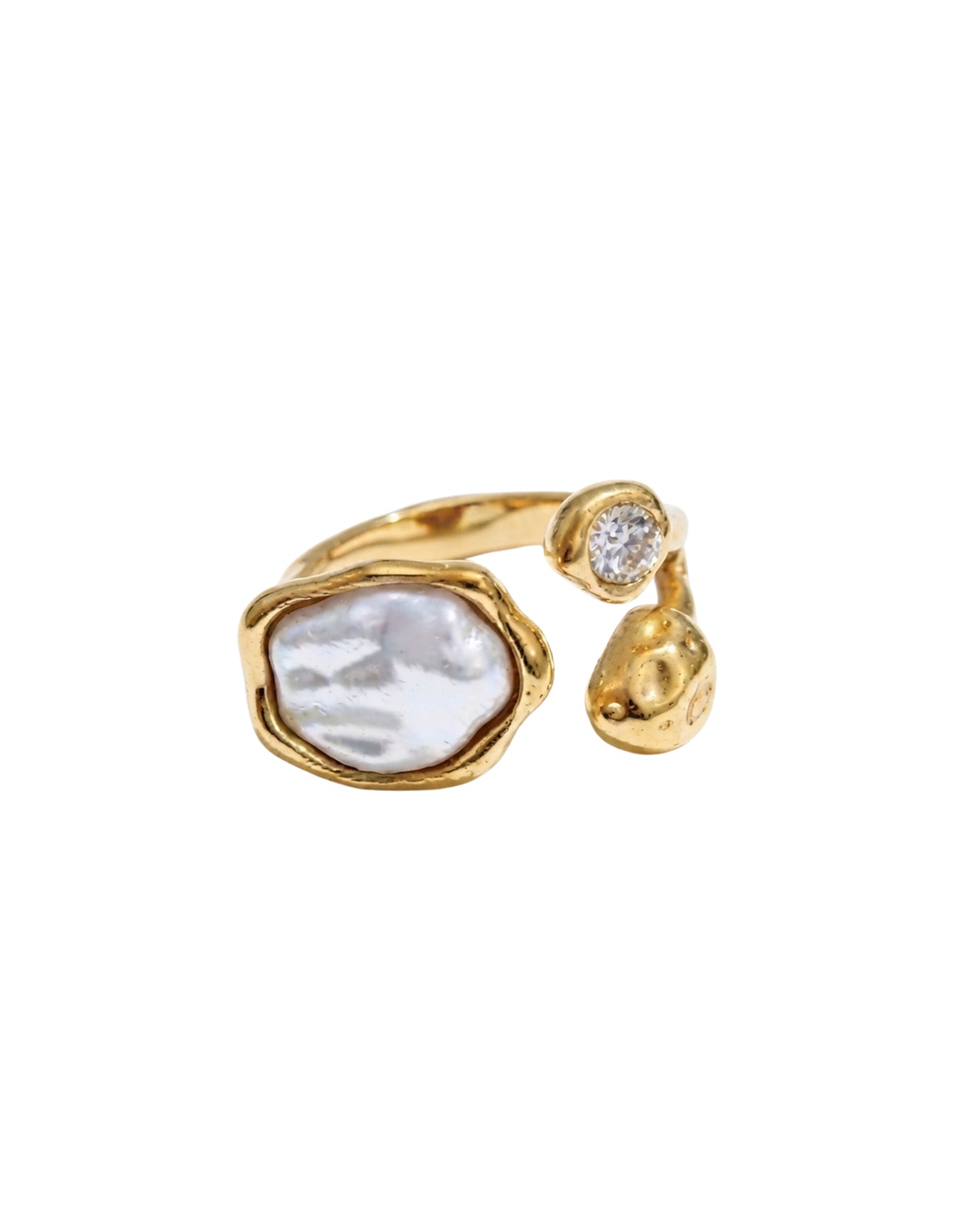 Anillo Perla Barroca Asimétrica