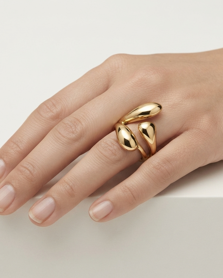 Anillo Pétalos Dorados