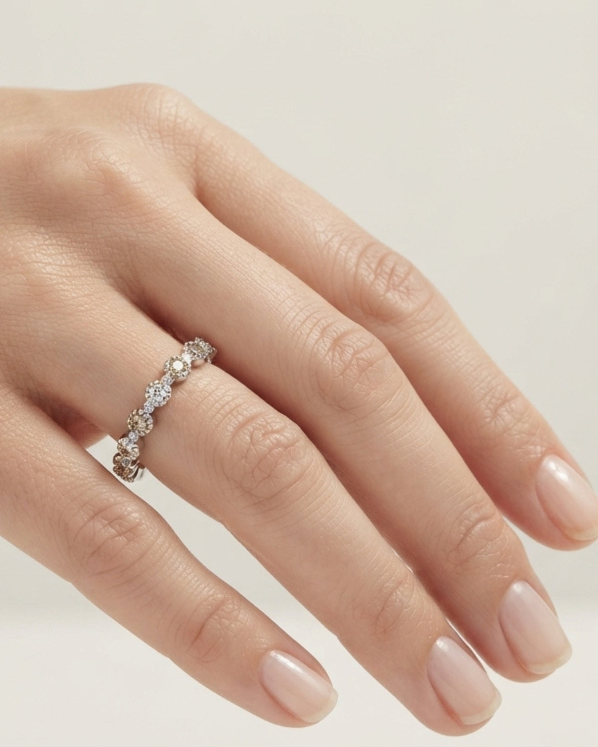 Anillo Cadena de Estrellas Silver