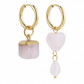 Aretes con Cuarzos Rosas Asimétricos