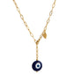 Collar de eslabones, con diseño de ojo turco, color dorado