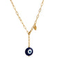 Collar de ojo turco azul, acero inoxidable