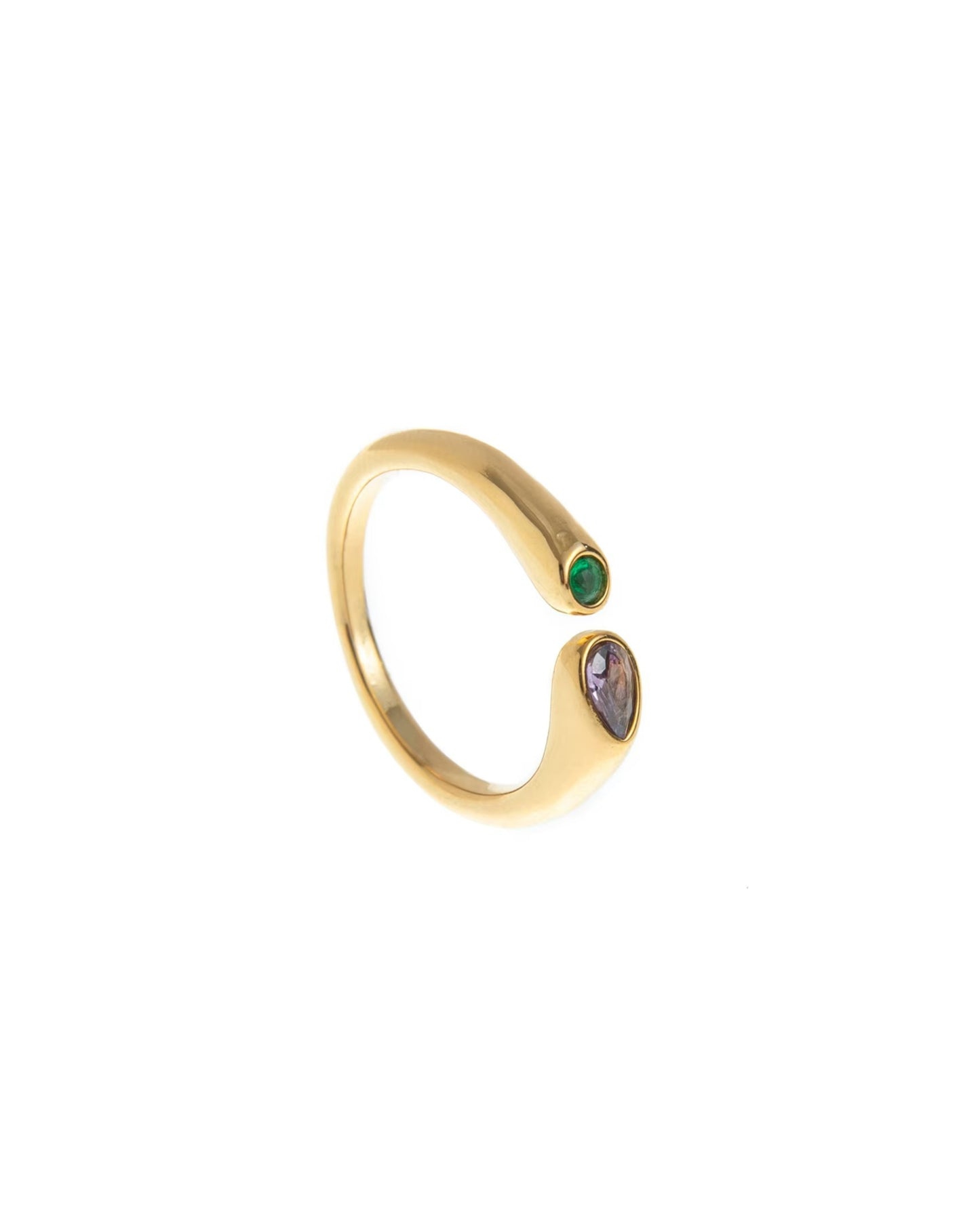 Anillo de Diseño Abierto con Gemas