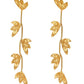 Aretes de hojas colgantes dorado en acero inoxidable