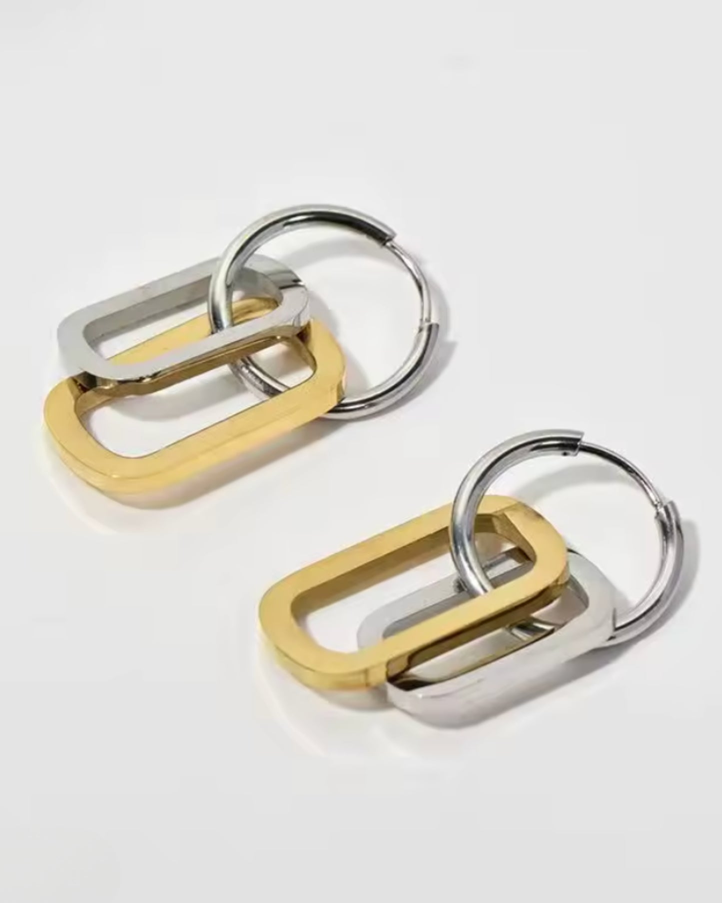 Aretes de Eslabones Bicolor