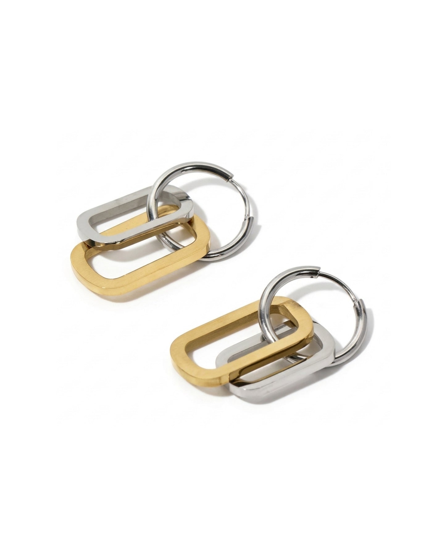 Aretes de Eslabones Bicolor