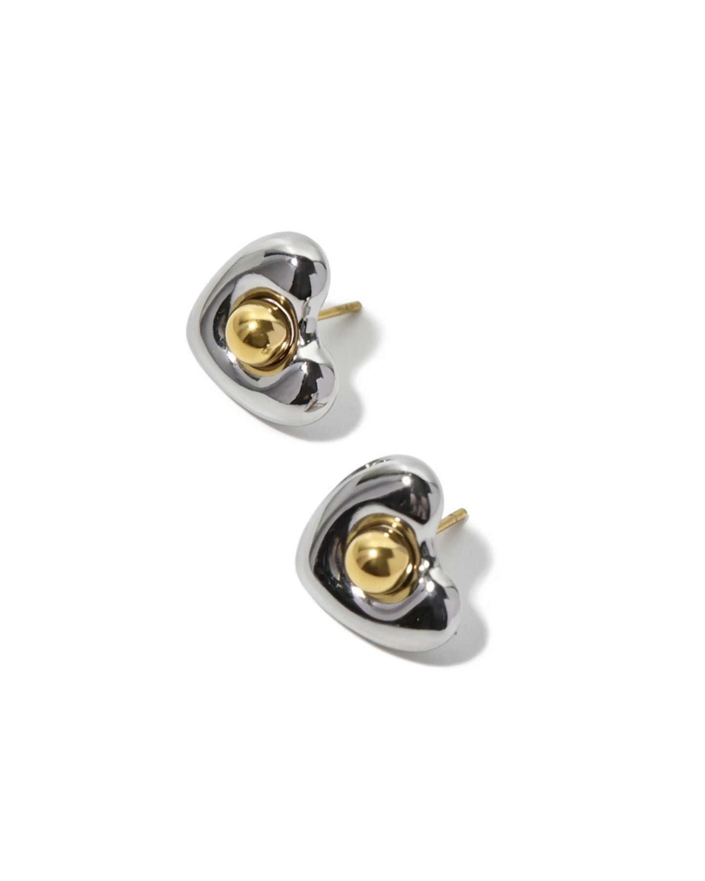 Aretes de Corazón Bicolor
