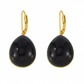 Arete bohemio en color dorado con negro, de tipo drop earrings.