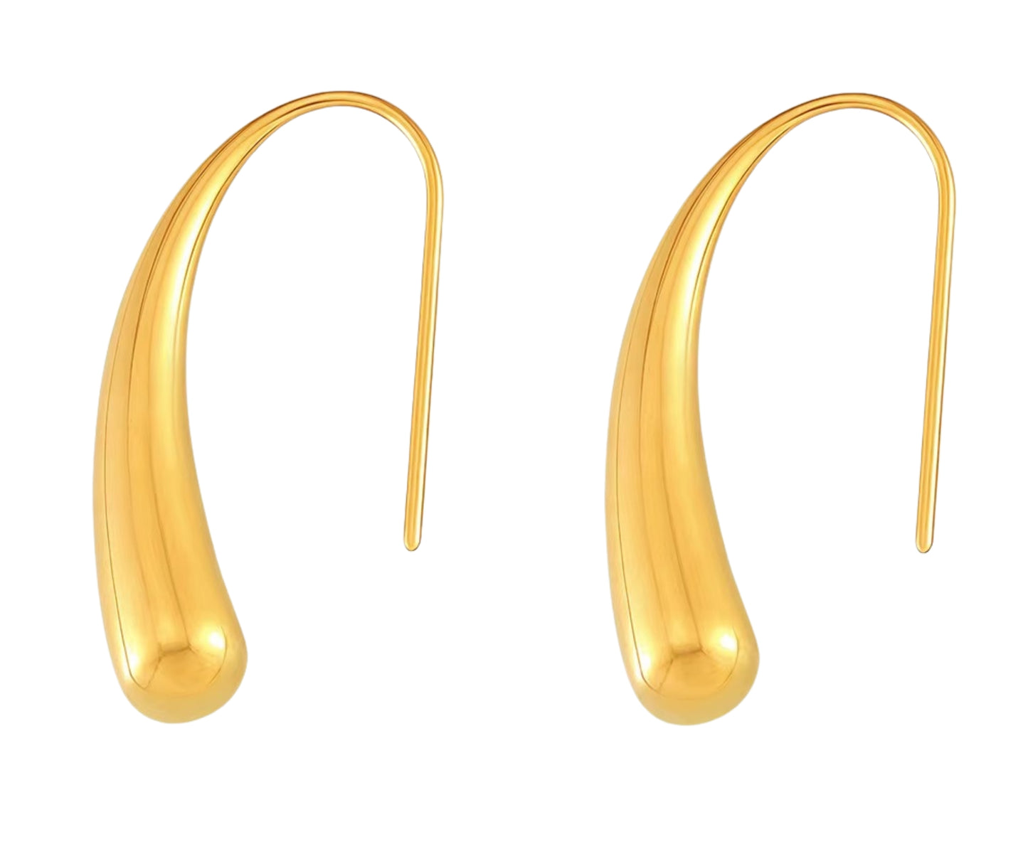 Arete moderno en color dorado, de tipo drop earrings.