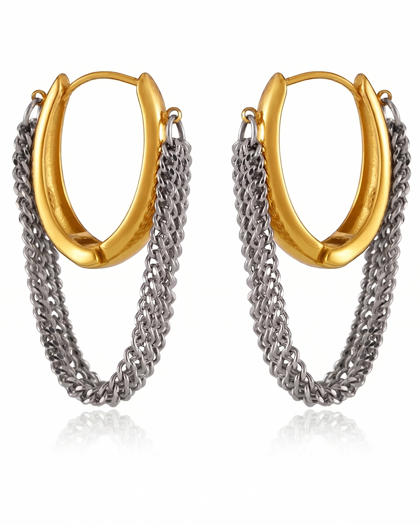 Aretes Mixed Metal Chain