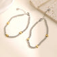 Pulsera con diseño de estrellas, bicolor dorado y plateado