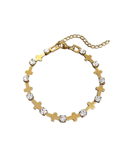 Pulsera Cross & Crystal