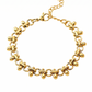 Pulsera de eslabones circulares con dijes de gota en dorado