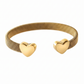 Brazalete mesh dorado con terminales de corazón