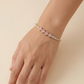 Pulsera Tennis con Flores de Cristal Rosa