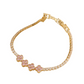 Pulsera Tennis con Flores de Cristal Rosa