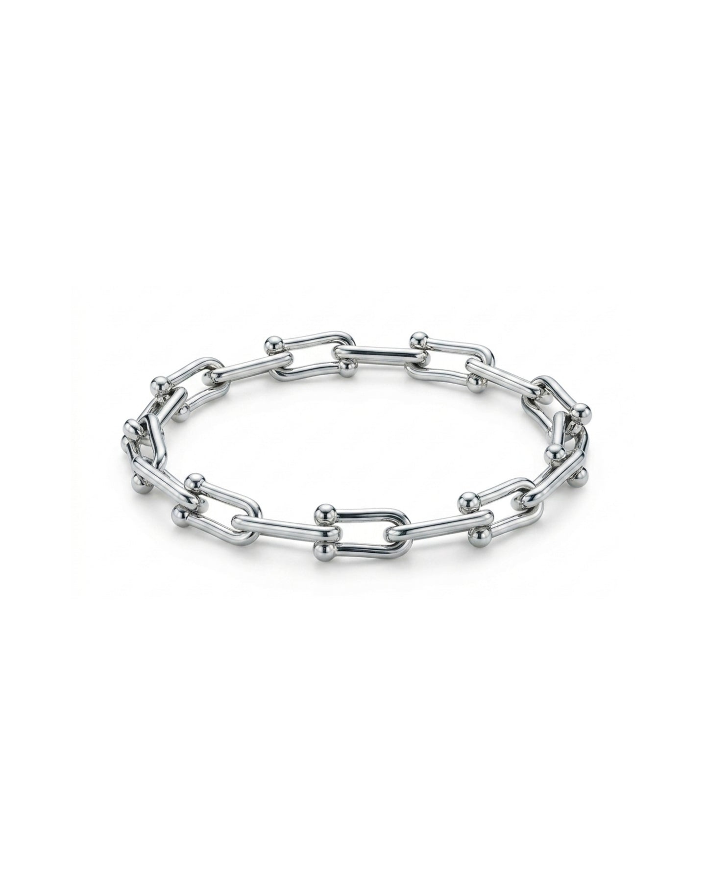 Pulsera de Eslabones U-Link en Tono Plateado
