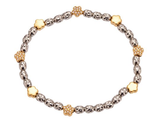 Pulsera de flores mini, acero inoxidable.